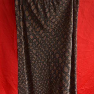 The Limited True Silk Snake Skin Print Midi Skirt